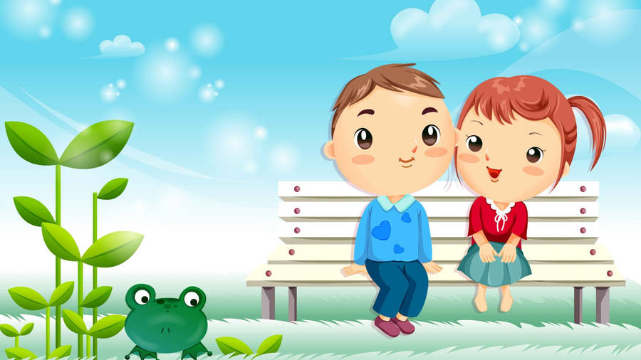 cartoon love images pictures. Young couple in love - cute cartoon illustration
