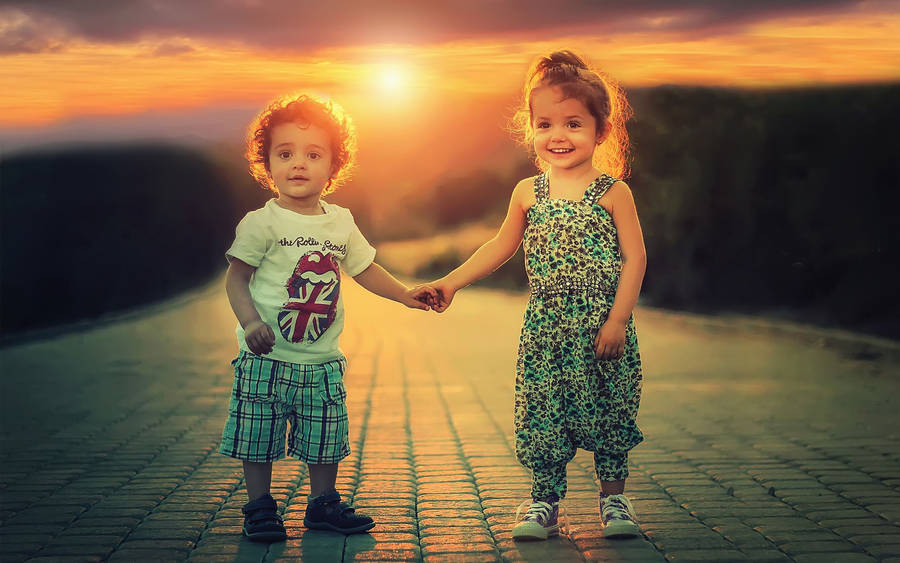 children holding hands