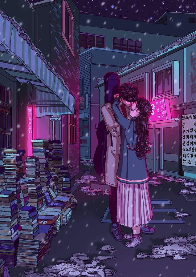anime couples in love kissing. anime love kiss drawings.