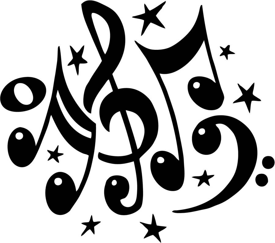 Stylized Music Symbol Sketch Simulate Vector 