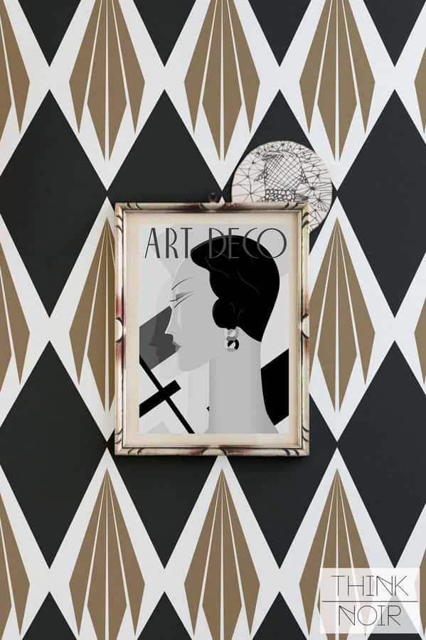 black and white vector. Four Black And White Art Deco